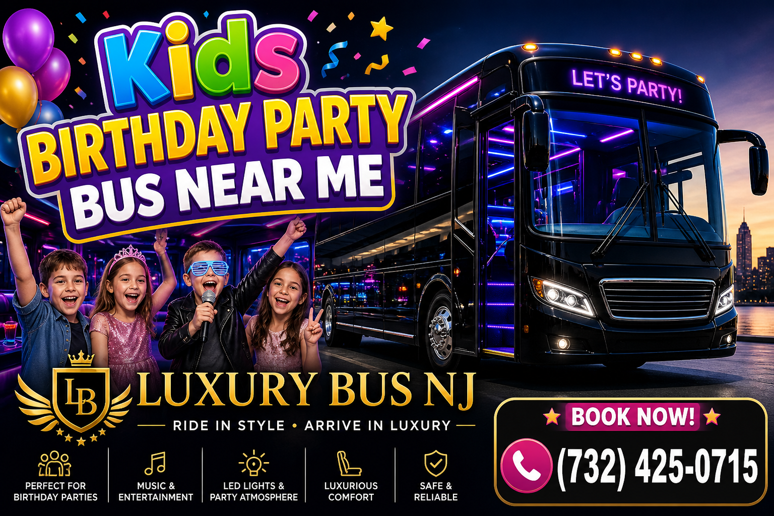Kids Birthday Party Bus Near Me | #1 Children's Party Bus NJ & NY