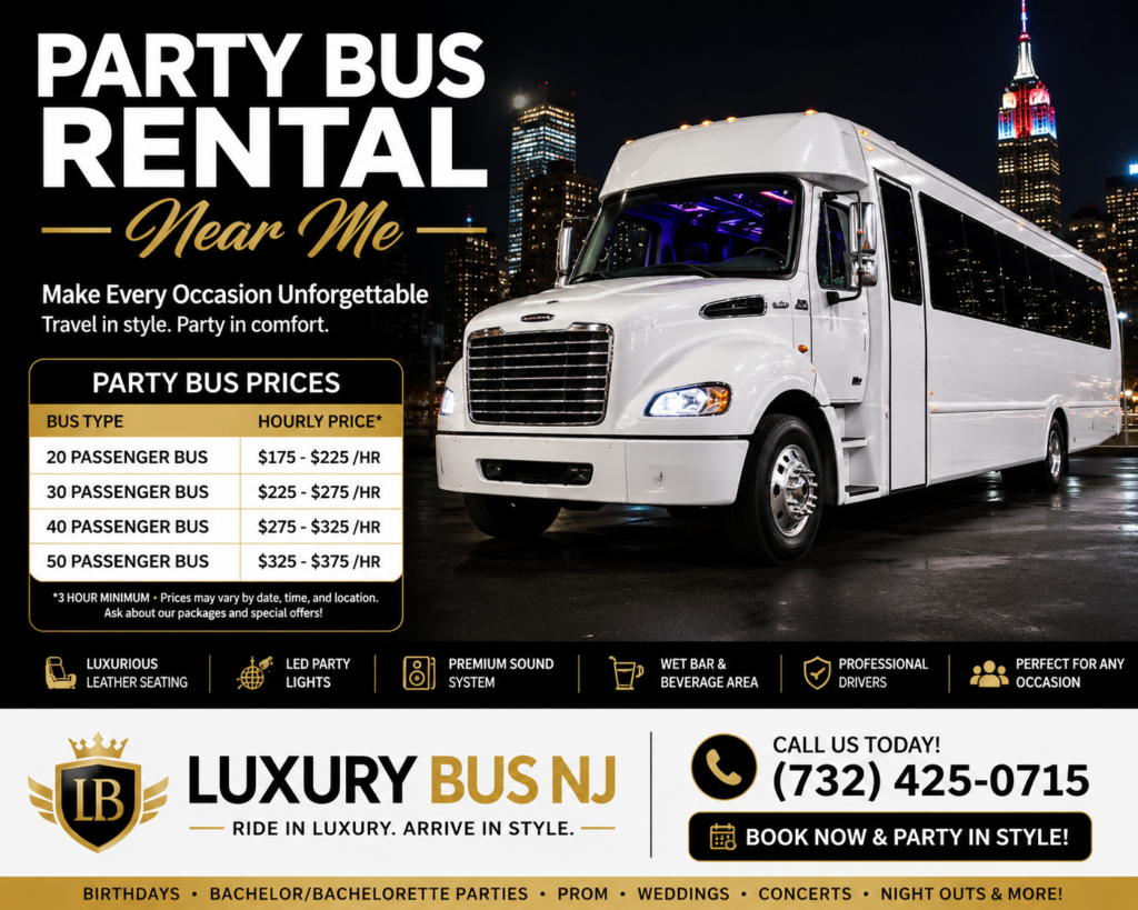 party bus rental near me prices