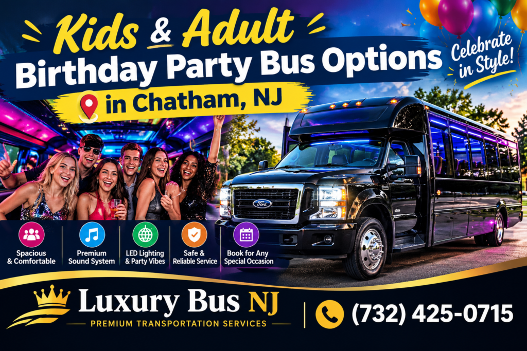 Kids & Adult Birthday Party Bus Options in Chatham, NJ